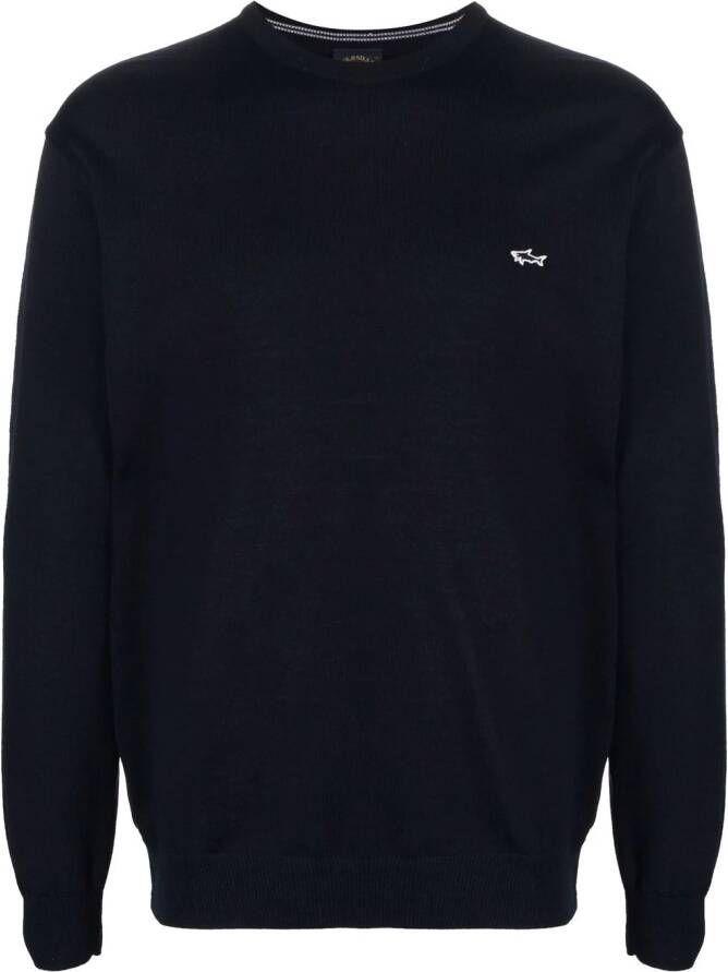 Paul & Shark Trui met geborduurd logo Blauw