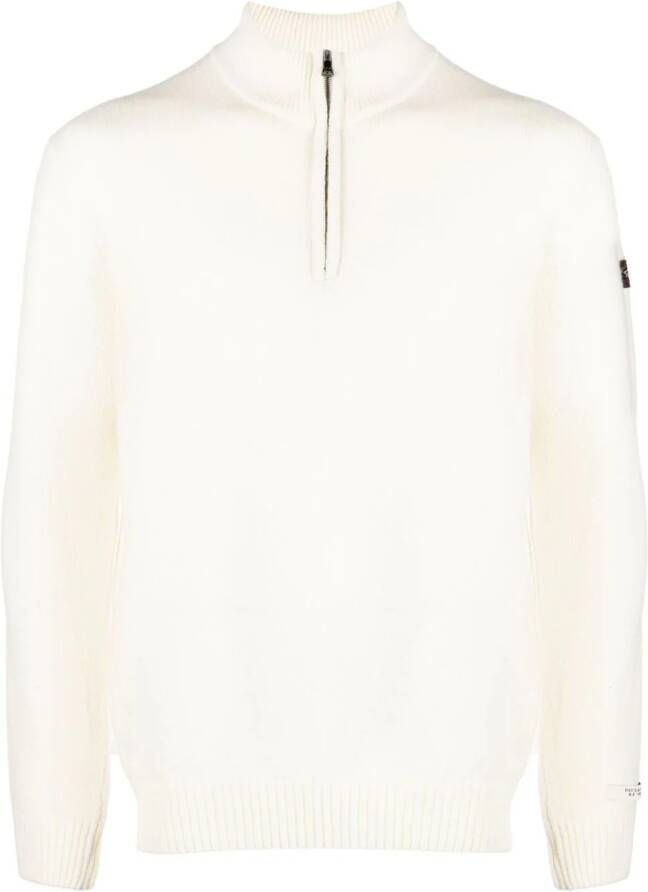 Paul & Shark Trui met logopatch Wit