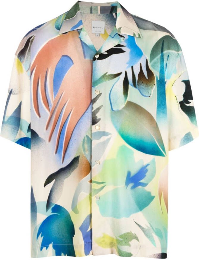 Paul Smith Overhemd met abstracte print Blauw