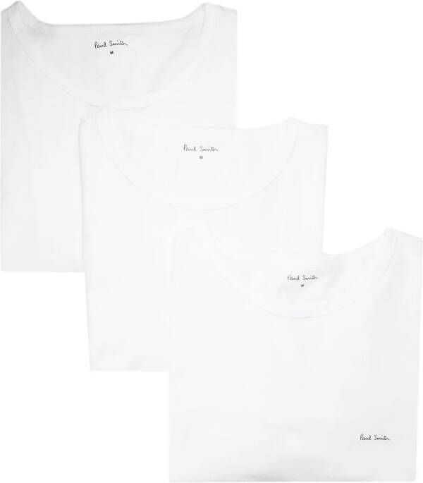 Paul Smith Drie T-shirts met logoprint Wit