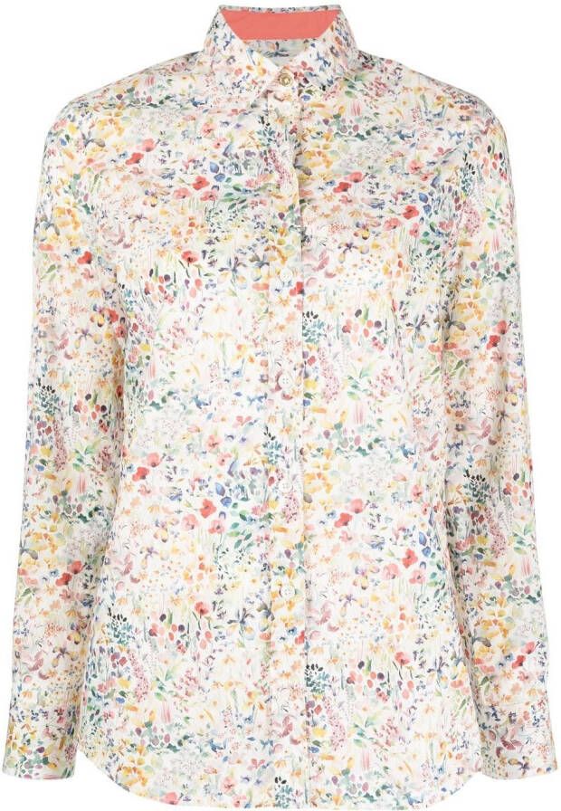 Paul Smith T-shirt met bloemenprint Wit
