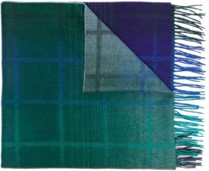 Paul Smith gradient-effect windowpane scarf Blauw