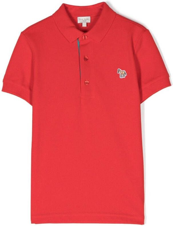 Paul Smith Junior Poloshirt met patchdetail Rood
