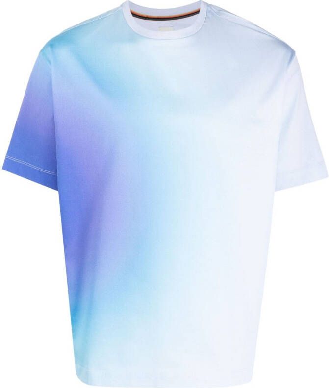 Paul Smith T-shirt met ombré-effect Blauw