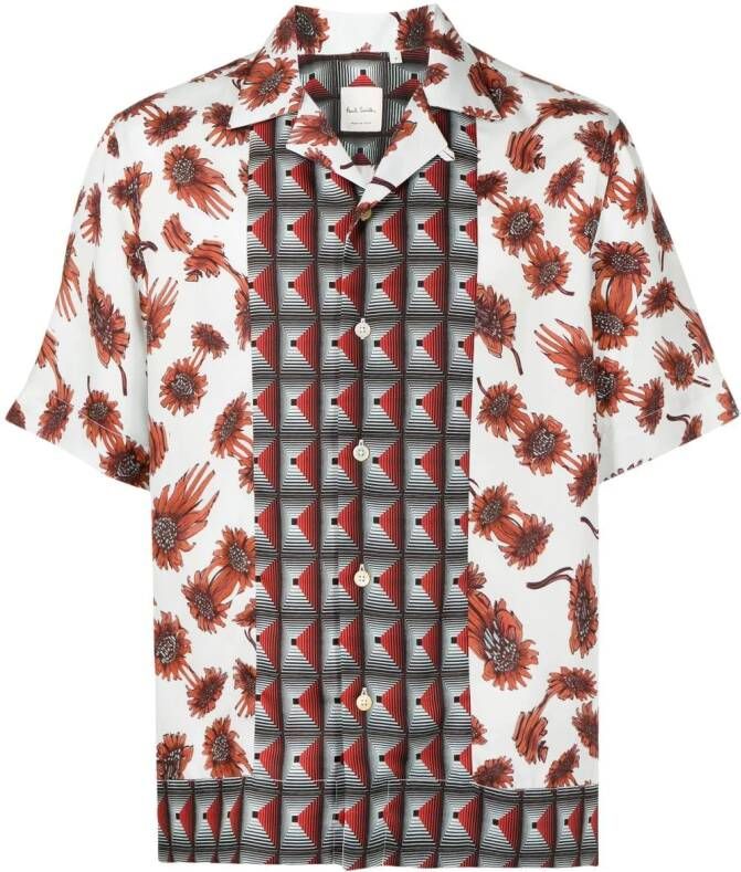 Paul Smith Overhemd met bloemenprint Bruin