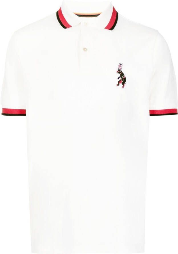 Paul Smith Poloshirt met geborduurd konijn Wit