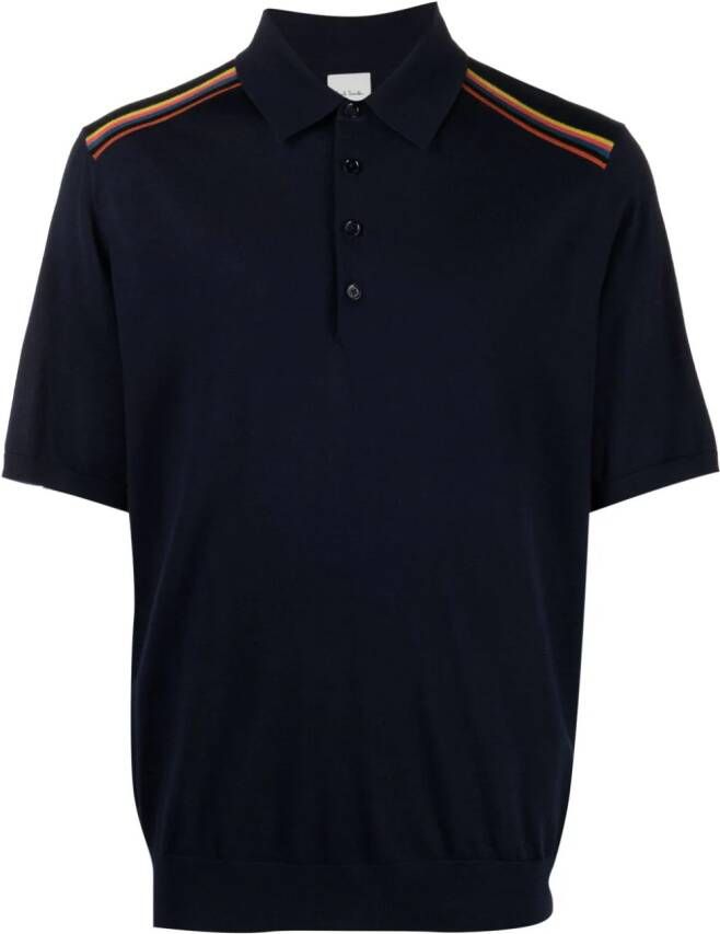 Paul Smith Poloshirt met gestreept detail Blauw