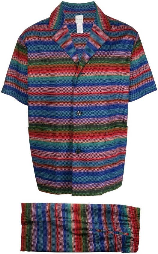 Paul Smith Pyjama met colourblocking Blauw