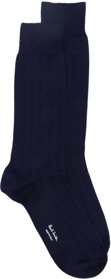 Paul Smith Ribgebreide sokken Blauw