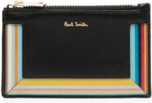 Paul Smith Signature Stripe leather wallet Zwart