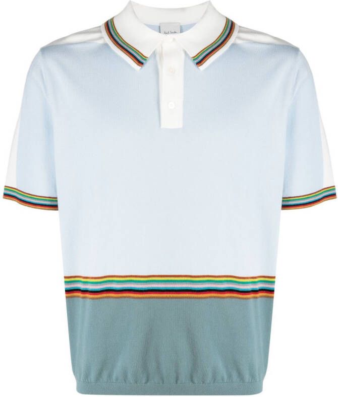 Paul Smith Poloshirt met kenmerkende streep Blauw