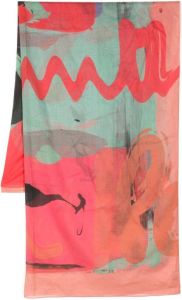 Paul Smith Sjaal met abstracte print Roze
