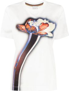 Paul Smith T-shirt met bloemenprint Wit