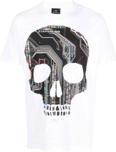 Paul Smith T-shirt met doodskopprint Wit