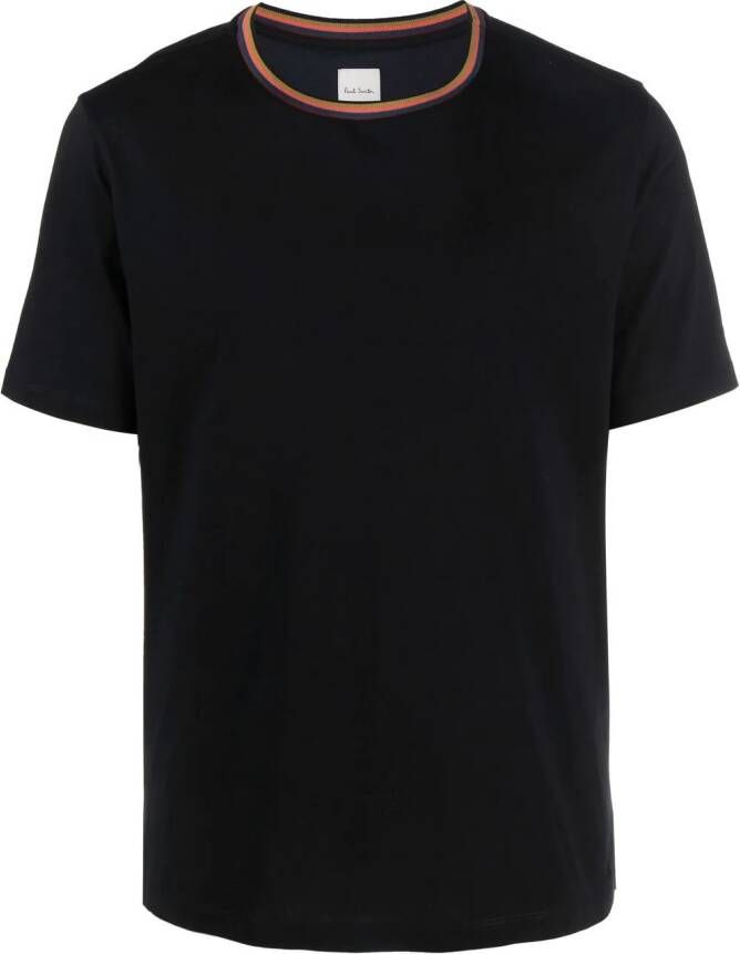 Paul Smith T-shirt met gestreepte afwerking Zwart