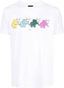Paul Smith T-shirt met olifantprint Wit