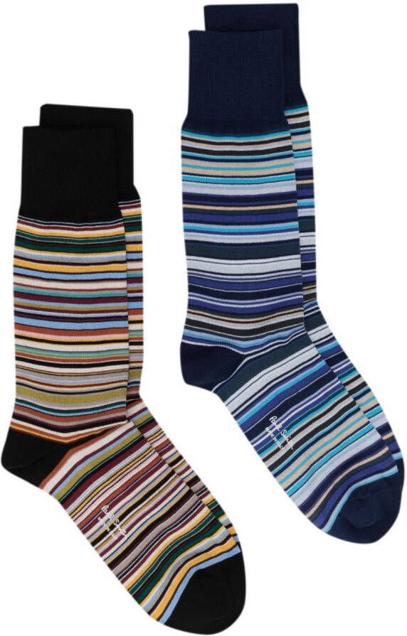 Paul Smith Gestreepte sokken Blauw