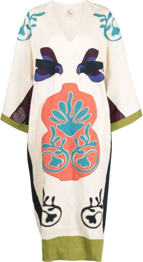 PAULA Linnen jurk Beige