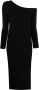 PAULA Asymmetrische kasjmier jurk Zwart - Thumbnail 1