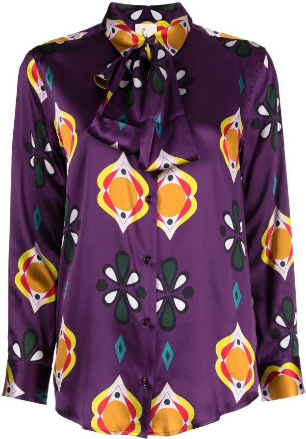 PAULA Blouse met grafische print Paars