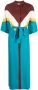 PAULA Maxi-jurk met vlakken Blauw - Thumbnail 1