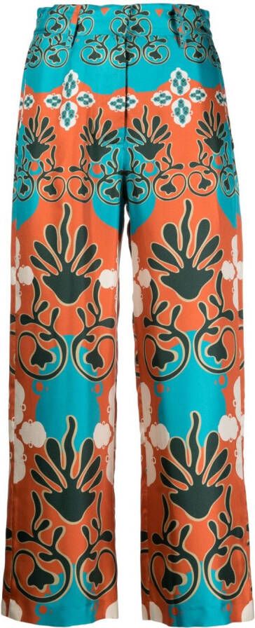 PAULA Broek met wijde pijpen Blauw