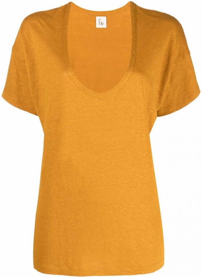 PAULA T-shirt met V-hals Geel