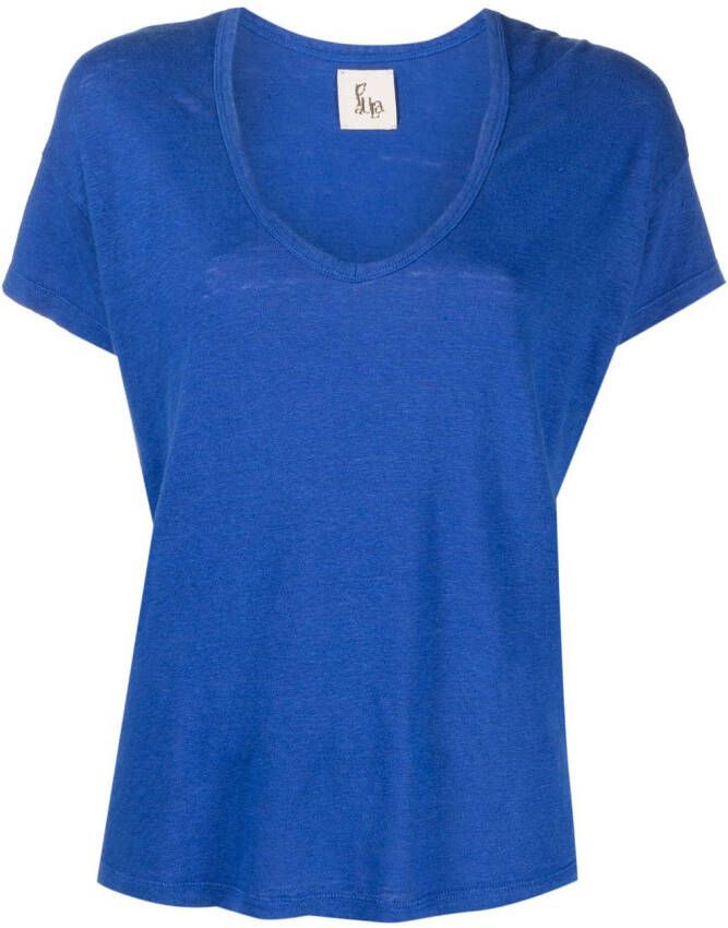PAULA T-shirt met U-hals Blauw