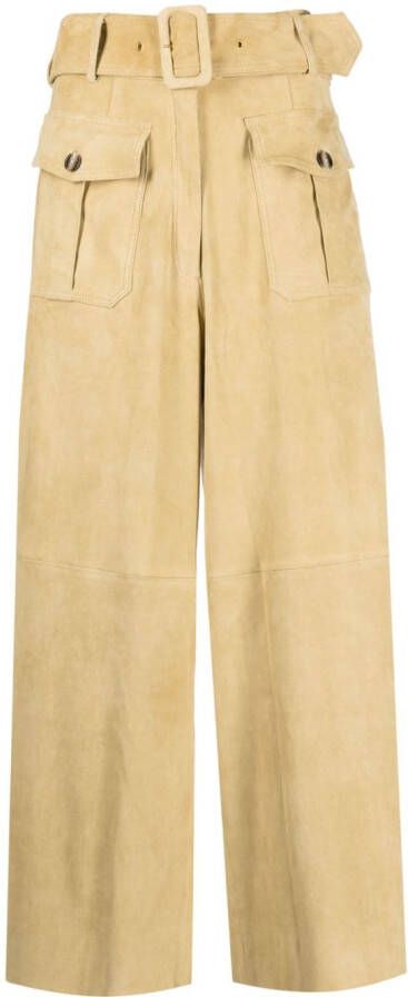 PAULA Broek met wijde pijpen Beige