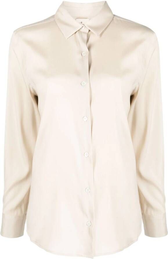 PAULA Zijden blouse Beige