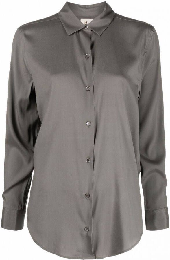 PAULA Zijden blouse Groen