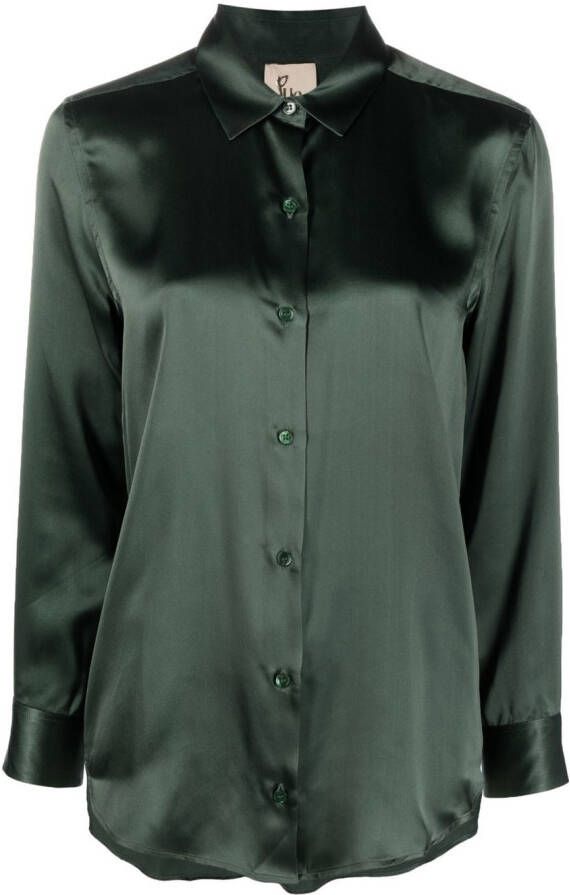 PAULA Zijden blouse Groen
