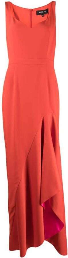 Paule Ka Maxi-jurk met contrasterende voering Oranje