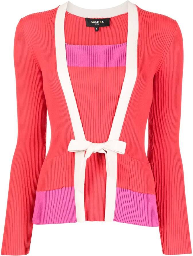 Paule Ka Vest met colourblocking Rood