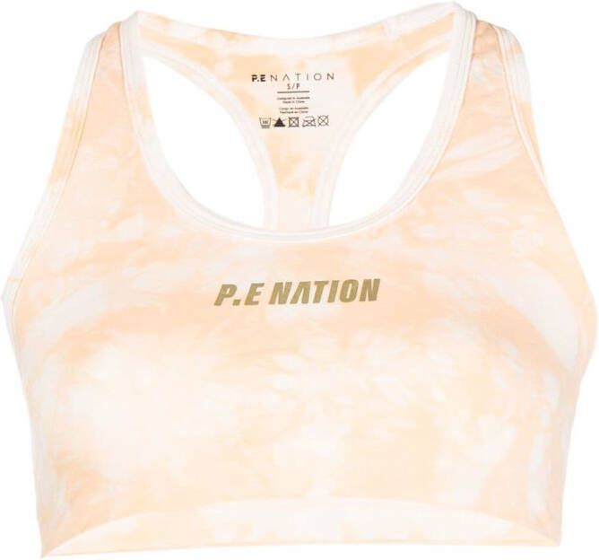 P.E Nation Sport-bh met tie-dye Oranje