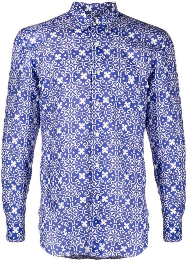 PENINSULA SWIMWEAR Overhemd met geometrische print Blauw