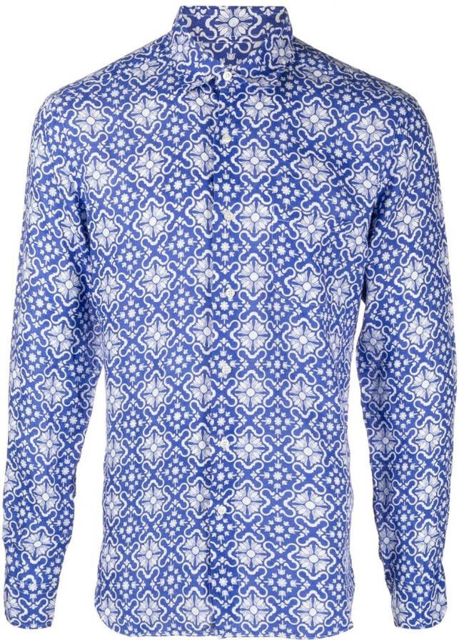 PENINSULA SWIMWEAR Overhemd met geometrische print Blauw