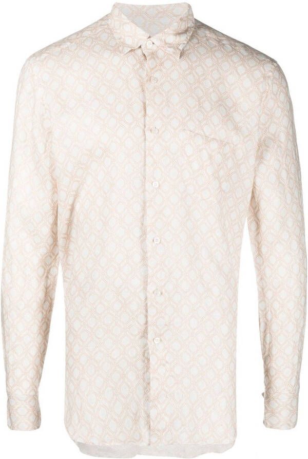 PENINSULA SWIMWEAR Overhemd met geometrische print Wit