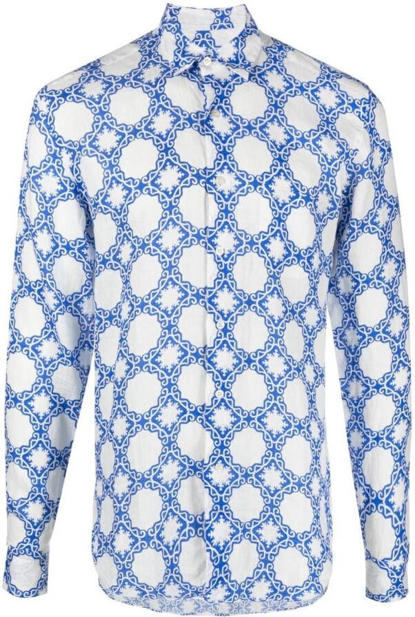 PENINSULA SWIMWEAR Overhemd met geometrische print Wit