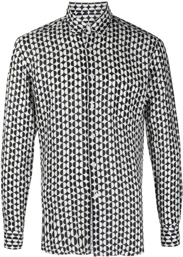 PENINSULA SWIMWEAR Overhemd met geometrische print Zwart