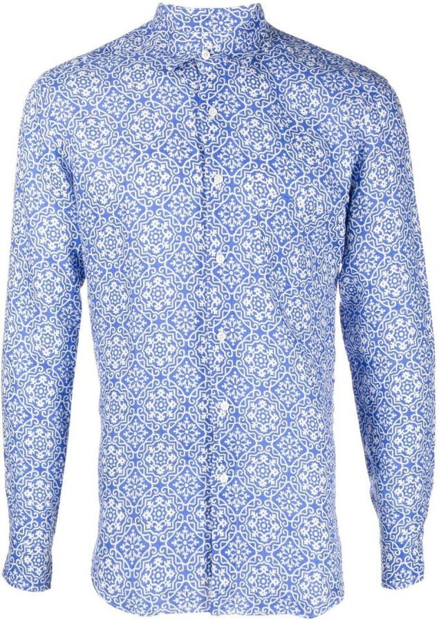 PENINSULA SWIMWEAR Overhemd met grafische print Blauw