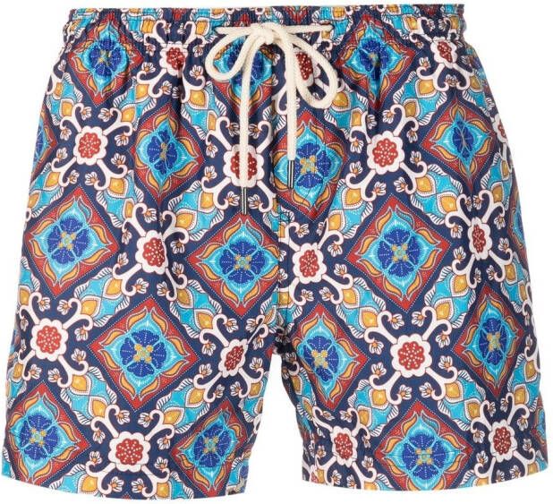 PENINSULA SWIMWEAR Zwembroek met geometrische print Blauw