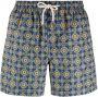 PENINSULA SWIMWEAR Zwembroek met geometrische print Blauw - Thumbnail 1