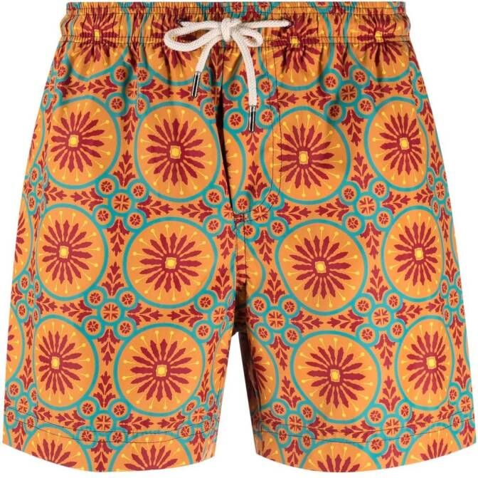 PENINSULA SWIMWEAR Zwembroek met geometrische print Oranje
