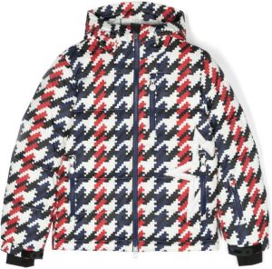Perfect Mo t Kids houndstooth-print padded jacket Wit