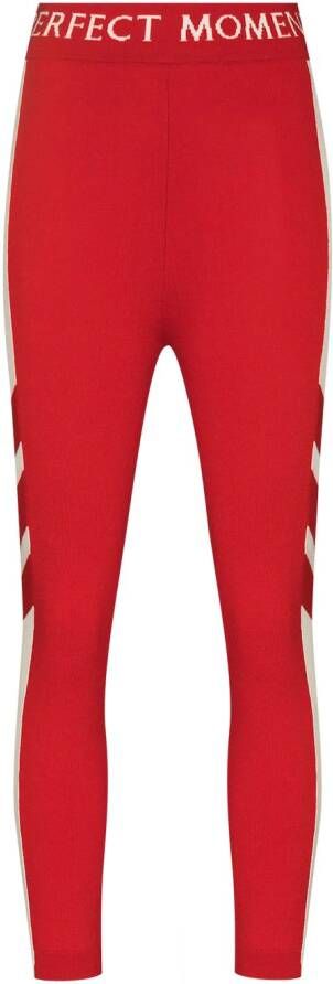 Perfect Moment Legging met logo tailleband Rood