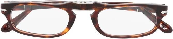 Persol Bril met rechthoekig montuur Bruin