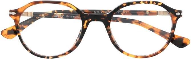 Persol Bril met rond montuur Bruin