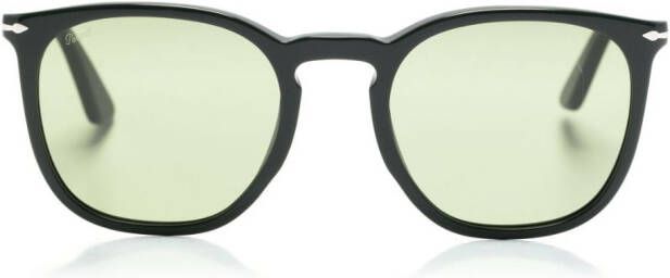 Persol Zonnebril met rechthoekig montuur Groen