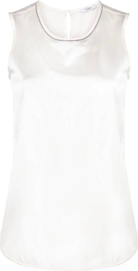 Peserico Mouwloze top Beige